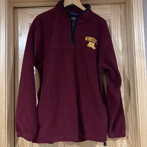 Minnesota Gophers UofM Sweatshirt 1/4 Zip Champion Zip Pocket Mens L Embroidered